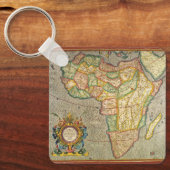 Antieke Oude Wereld Gerardus Mercator Kaart van Af Sleutelhanger (Voorkant)