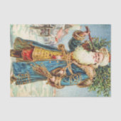Antieke Oude Wereld Kerstman Tissue Papier (Voorkant)