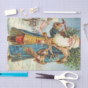 Antieke Oude Wereld Kerstman Tissue Papier