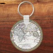 Antieke Oude Wereldkaart door Claude Auguste Berey Sleutelhanger (Achterkant)