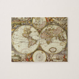 Antieke Oude Wereldkaart door Frederick de Wit, ci Legpuzzel