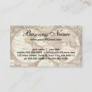 Antieke Oude Wereldkaart door Frederick de Wit, ci Visitekaartje