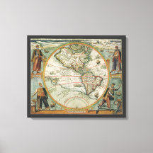 Antieke Oude Wereldkaart van de Amerika's, Theodor