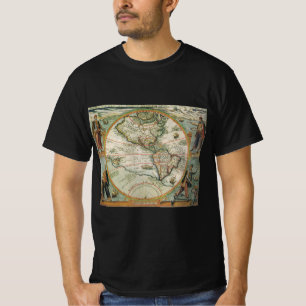 Antieke Oude Wereldkaart van de Amerika's, Theodor T-shirt