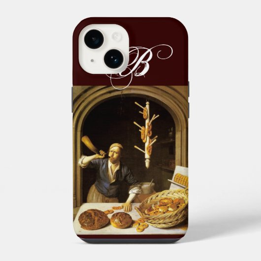 ANTIEKE OVEN BACKER, BACKERIJ BROOD WINKEL MONOGRA iPhone HOESJE (Achterkant)