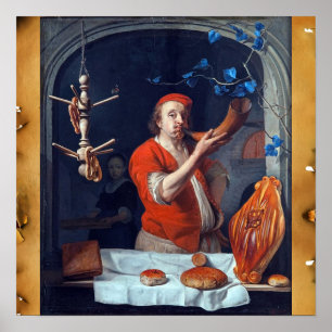 ANTIEKE OVEN BACKER, BAKKERIJ BROOD WINKEL POSTER