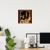 ANTIEKE OVEN BACKER, BAKKERIJ BROOD WINKEL POSTER (Thuiskantoor)