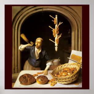 ANTIEKE OVEN BACKER, BAKKERIJ BROOD WINKEL POSTER