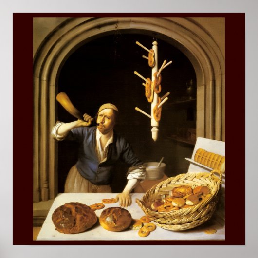 ANTIEKE OVEN BACKER, BAKKERIJ BROOD WINKEL POSTER (Voorkant)