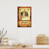 ANTIEKE OVEN BACKER , BAKKERIJ BROOD WINKEL POSTER (Keuken)