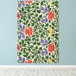 Antieke Owen Jones Chinoiserie Pioenpatroon Canvas Afdruk