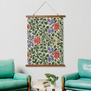 Antieke Owen Jones Chinoiserie Pioenpatroon Hangend Wandkleed