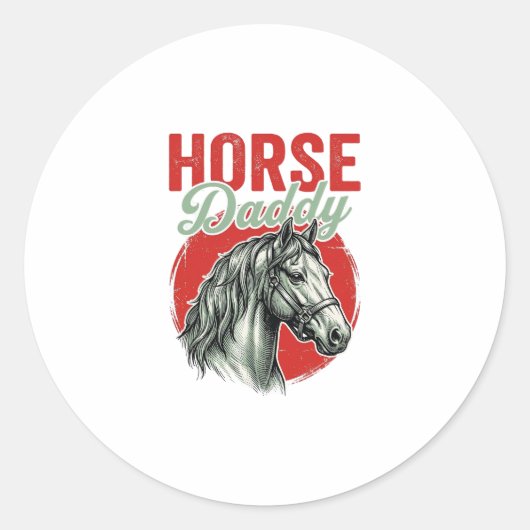 Antieke Pa Vader Gravure Ronde Sticker (Voorkant)