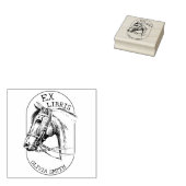 Antieke Paard, Modern Ex Libris Boek Rubberstempel (Gestempeld)