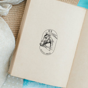 Antieke Paard, Modern Ex Libris Boek Rubberstempel