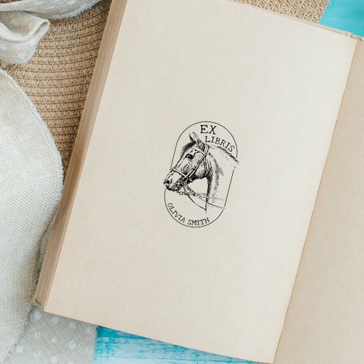 Antieke Paard, Modern Ex Libris Boek Rubberstempel