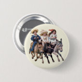 Antieke paard pony kinderen kunst ronde button 5,7 cm (Voorkant /achterkant)