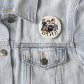 Antieke paard pony kinderen kunst ronde button 5,7 cm (In situ)