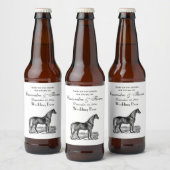Antieke Paard Staand Bier Etiket (Flessen)