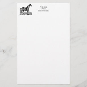 Antieke Paard Staand Briefpapier