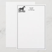 Antieke Paard Staand Briefpapier (Voorkant / Achterkant)