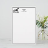 Antieke Paard Staand Briefpapier (Staand voorkant)