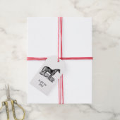 Antieke Paard Staand Cadeaulabel (Met Touw)