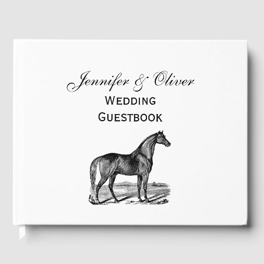 Antieke Paard Staand Gastenboek (Voorkant)