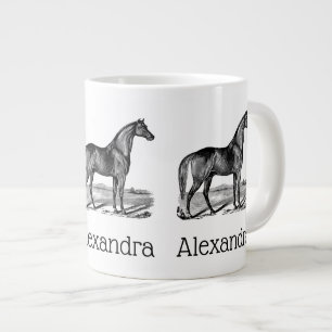 Antieke Paard Staand Grote Koffiekop