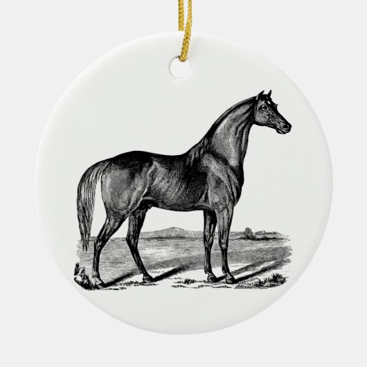 Antieke Paard Staand Keramisch Ornament (Voorkant)