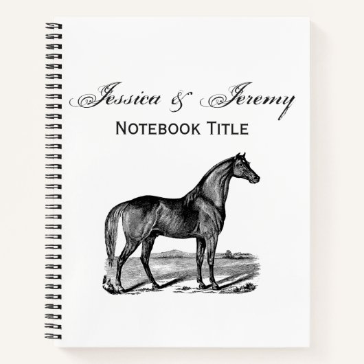 Antieke Paard Staand Notitieboek (Voorkant)