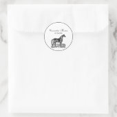 Antieke Paard Staand Ronde Sticker (Tas)