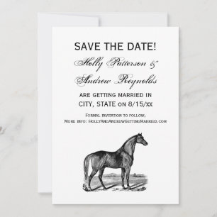 Antieke Paard Staand Save The Date