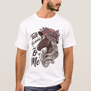 Antieke paardenrace bloemenhoofddeksel praat vreem t-shirt