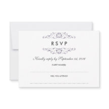Antieke Paarse Bloeiende Trouw RSVP