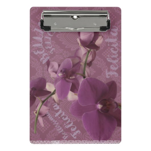 Antieke paarse orchidee mini klembord (Voorkant)