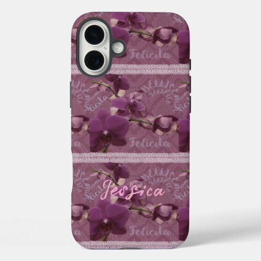 Antieke paarse orchidee telefoonhoesje Case-Mate iPhone case (Achterkant)