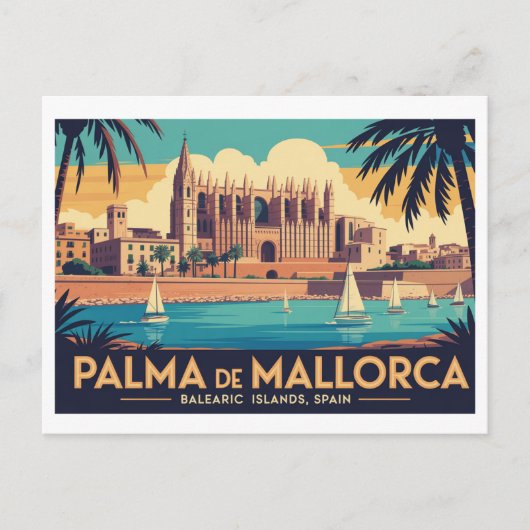 Antieke Palma de Mallorca Briefkaart (Voorkant)