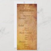 Antieke papieren lesbische huwelijksreceptie menu kaart (Voorkant)