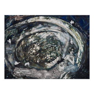 Antieke "Parel" - Vrouwenkunst door Mikhail Vroebe Perfect Poster