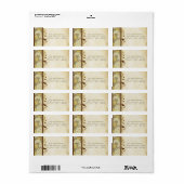 Antieke Parelmoer Gele Koraal Muzieknoten Etiket (Full Sheet)