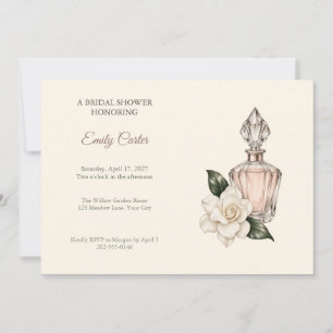 Antieke parfum gardenia bruiloftsshower uitnodigin kaart