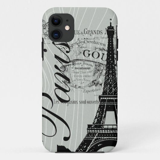 Antieke Parijs & Eiffeltoren Case-Mate iPhone Case (Achterkant)