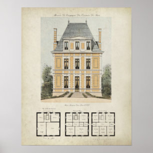 Antieke Parijs Frankrijk Architectuur Tekening nr. Poster