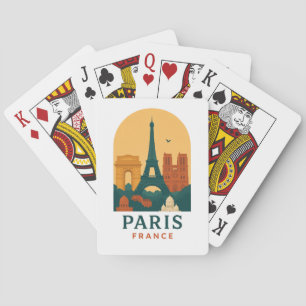 Antieke Parijs Notre Dame Kathedraal Retro Frans Pokerkaarten
