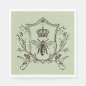 Antieke Paris Bijenhouder Franse Kroon Bij Koningi Servet (Voorkant)