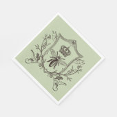 Antieke Paris Bijenhouder Franse Kroon Bij Koningi Servet (Hoek)