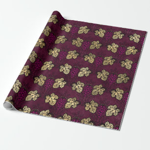 Antieke Paris Bourgondië rood en goud wijn thema Cadeaupapier
