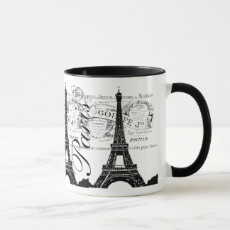Antieke Paris & Eiffeltoren Label Mok
