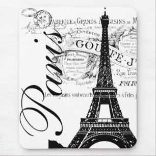 Antieke Paris & Eiffeltoren Label Muismat